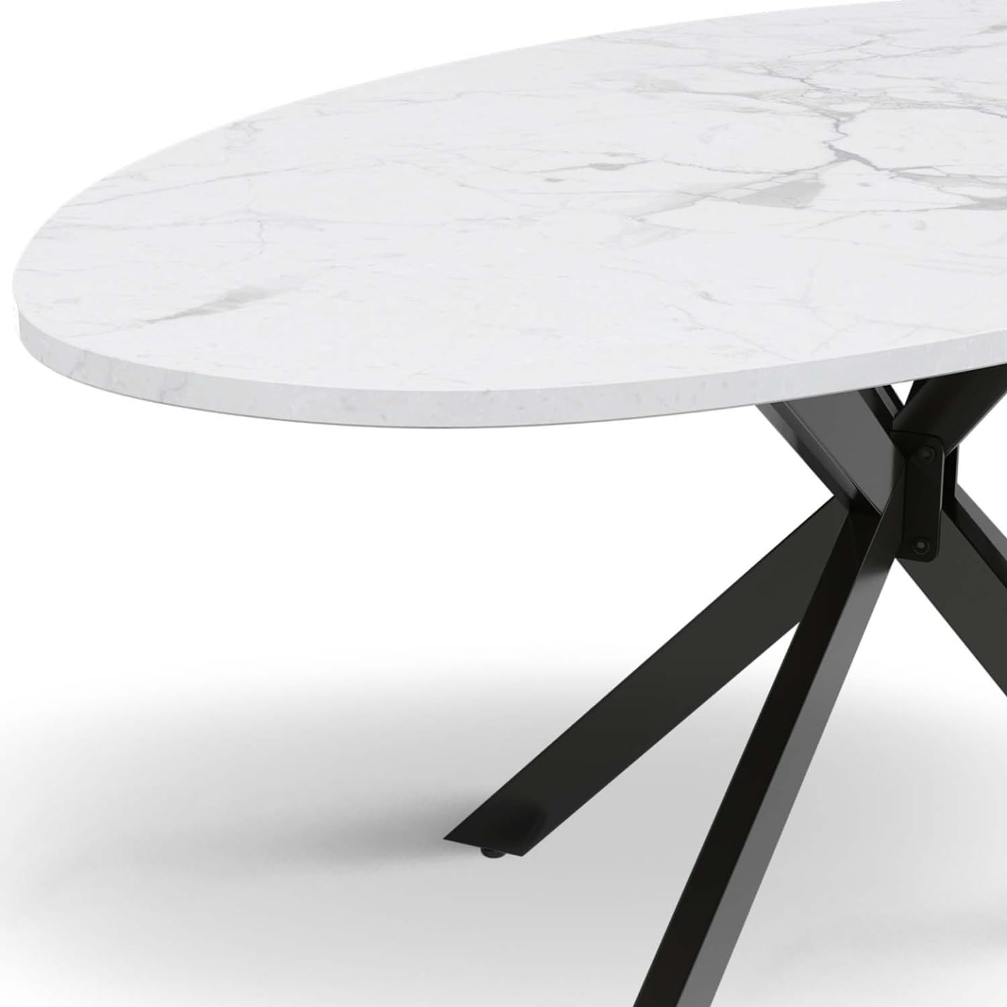 IDMarket - Table à Manger Ovale Alix 200 cm Pied araignée Noir