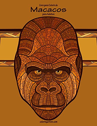 Livro para Colorir de Macacos para Adultos 1 (Portuguese Edition)
