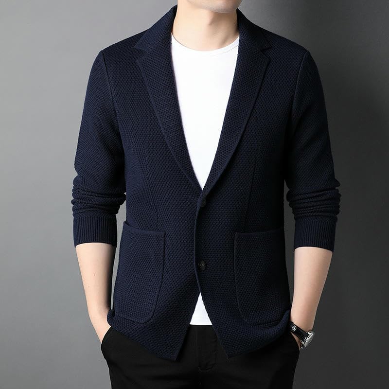 Men's Spring Wool Casual Suit Collar Cardigan2