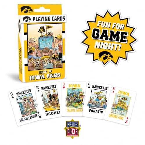 Image of Masterpieces Adult Playing Cards - Iowa Hawkeyes Fan Deck, 54 Poker Size Cards