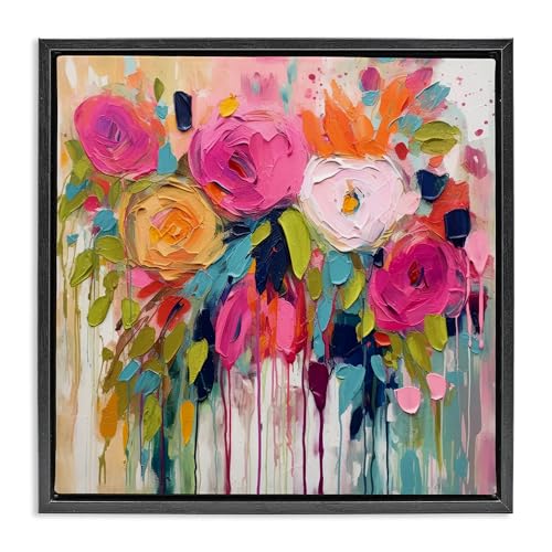 Urban Paint Bouquet Floral, 18 x 18 Inch Canvas in Floater Frame