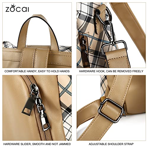Image of ZOCAI Backpack Purse for Women Fashion Backpack Purses PU Leather Daypacks Anti-Theft Shoulder Bag Satchel Purse