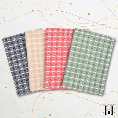 Image of HOMISTRY Cotton Kitchen Towels Pack of 4 | HOM-VIVIDTOWEL-4PK Dish Towels | Soft, Super Absorbent Tea Towels | Reusable, Machine Washable Kitchen Cleaning Cloths