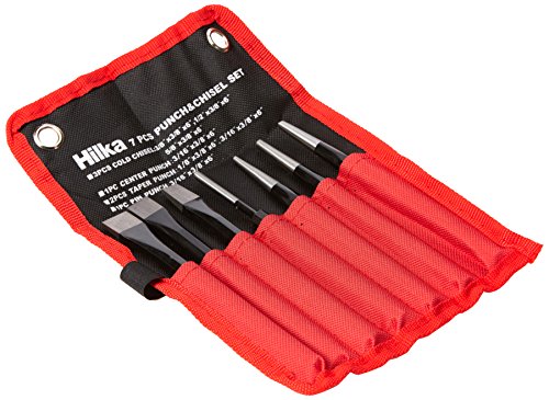 Hilka herramientas 62755007u00a0de cinceles y punzones Setu00a0u0096u00a0rojo/negro (7)