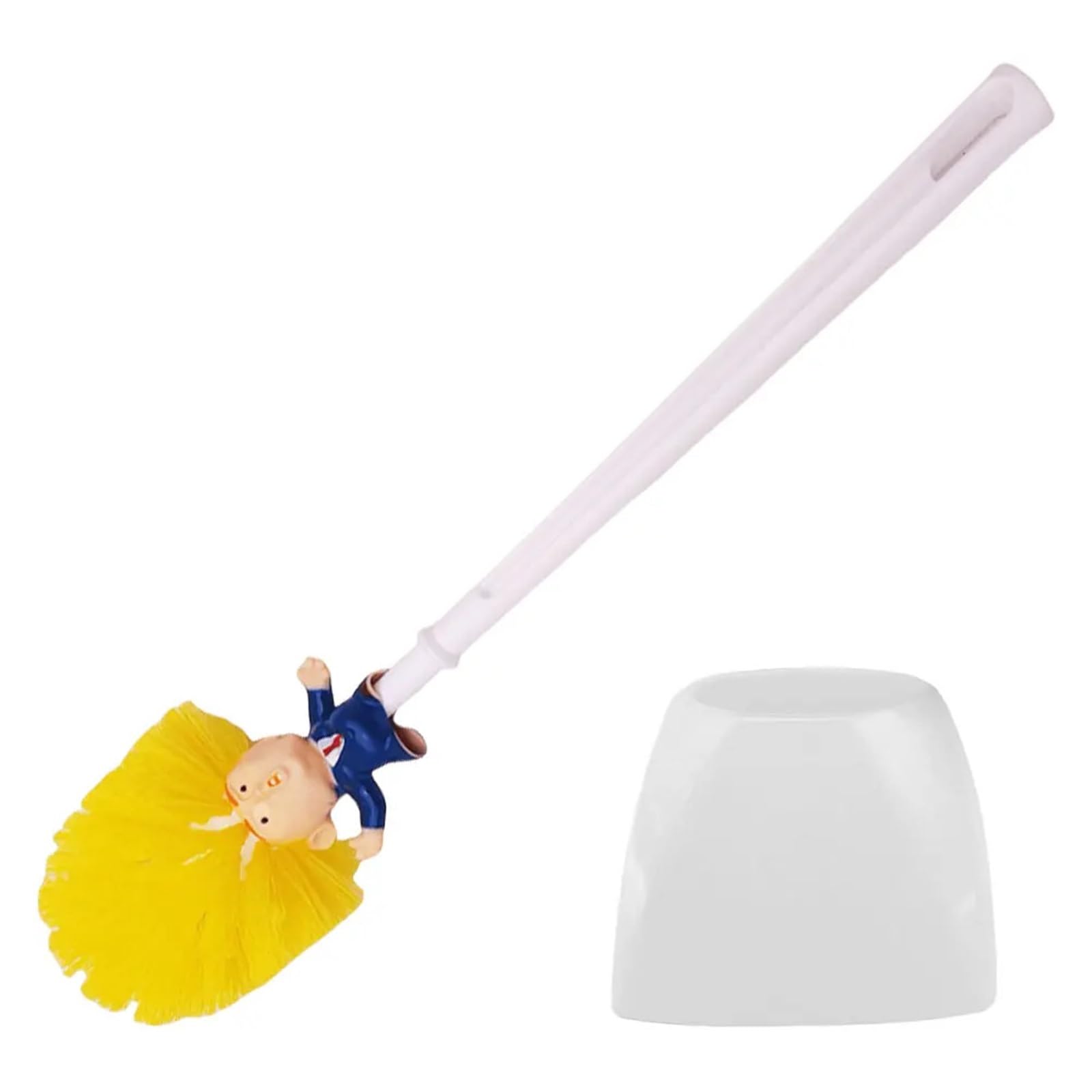 Donald Trump Bathroom Cleaning Brush with Holder Lavatory Brush Funny Toilet Cleaning Brush Novelty Gifts for Bathroom Cleaning(D)(D)