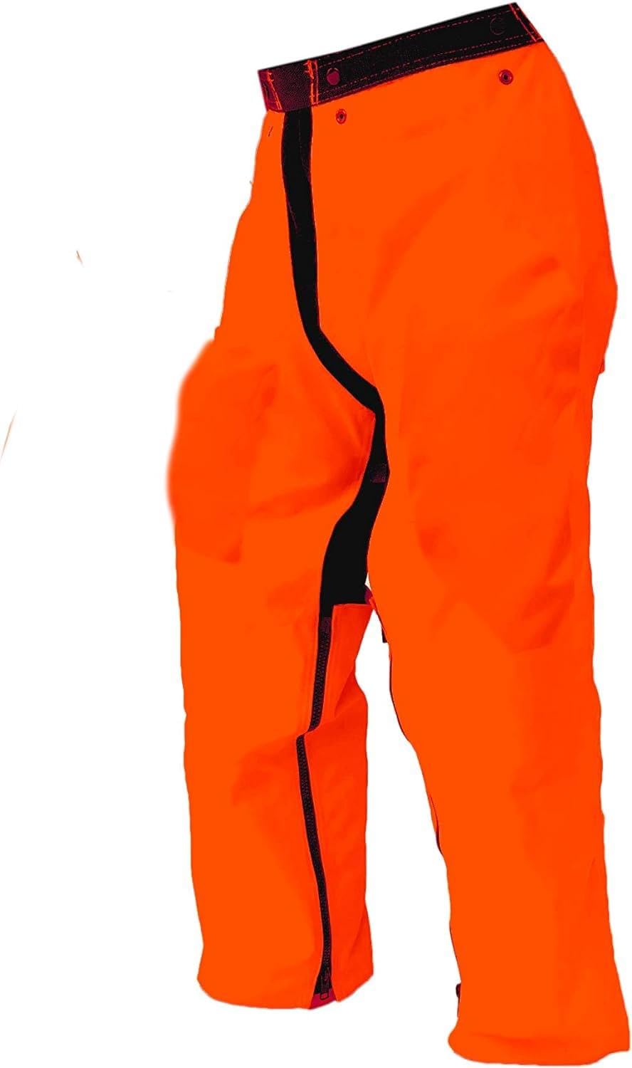 Forester Chainsaw Safety Chaps - Full Wrap Zipper - Orange