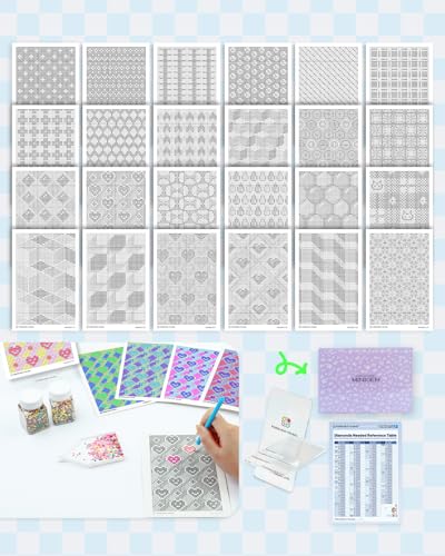 Foreveryoung 24 Designs Diamond Freestyle Cards for Beads, 5x7" Blank Diamond Art Cards with Glue for Square Dots for Adults, Postcard-Style Diamond Painting Accessories (No Drills)
