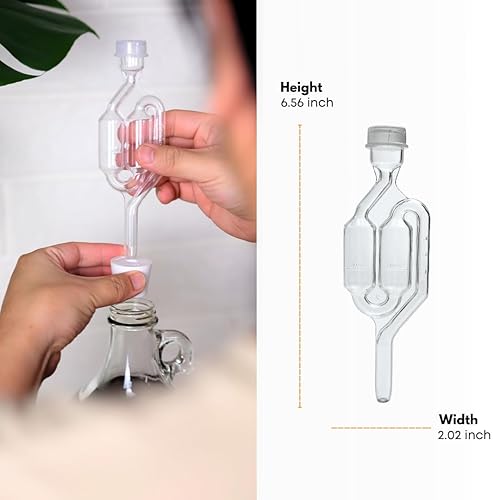 Miniatura 3 de Fastrack Esclusas para fermentar | Airlock de burbujas para hacer vino y hacer cerveza | Esclusa de aire en forma de S sin BPA utilizada para