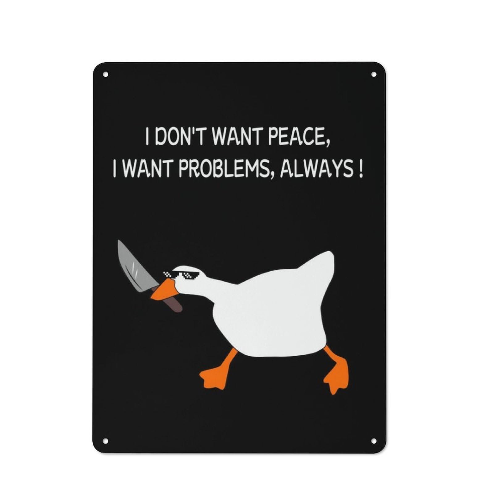 Junmoney Untitled Goose Crazy 2 Country Style Decorative Metal Sign 40X30cm, Bistro Wall Plaque For Restaurant, Kitchen, Counter Or Breakfast Nook