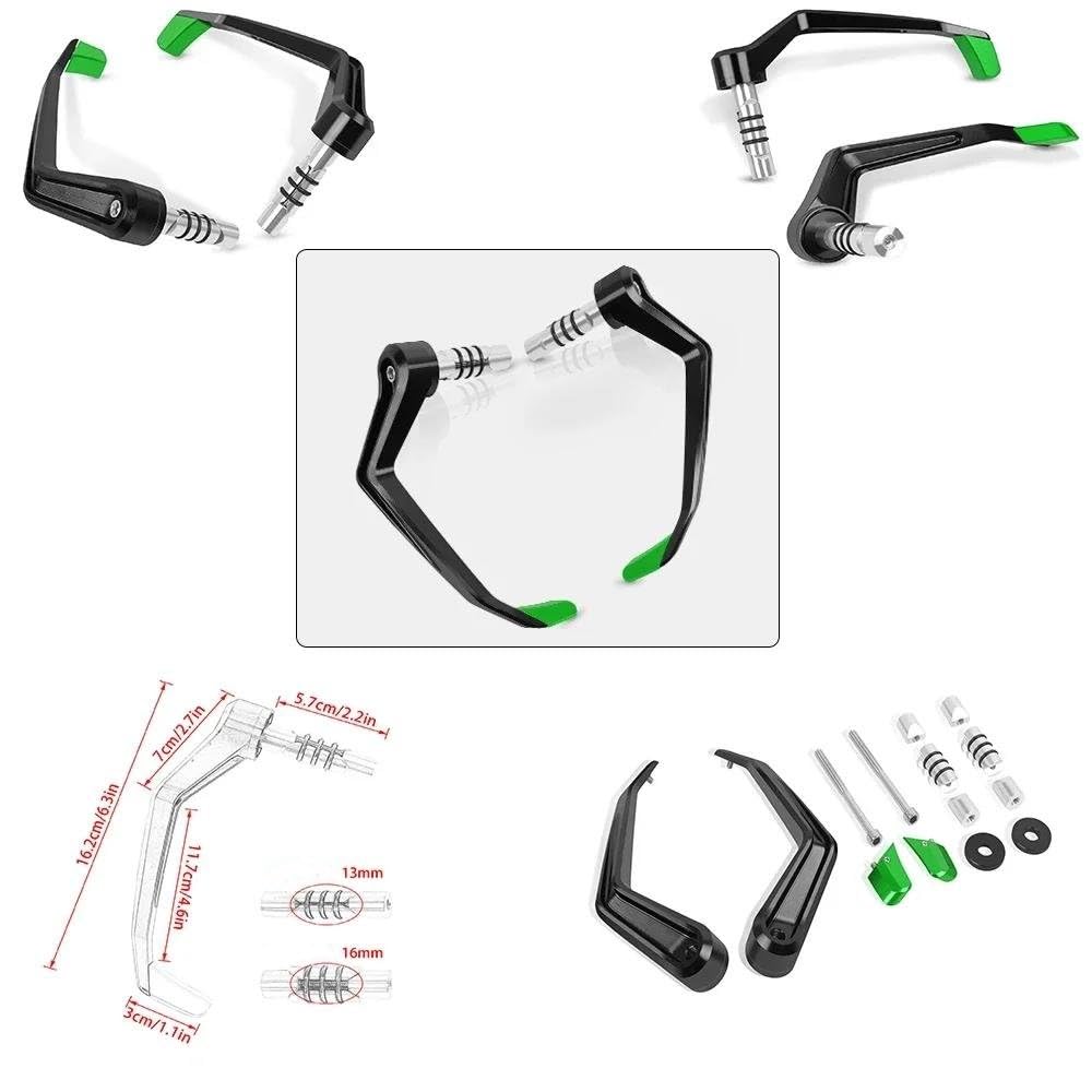 Universal para Manillares De 7/8" (22 Mm) para Motos Deportivas Calle Puños Palancas Freno Y Embrague Guardamanos Protector(Rojo)