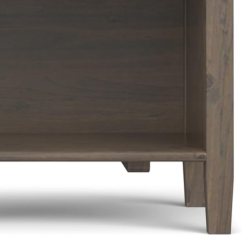 Miniatura 9 de SIMPLIHOME Lev Mesita de noche de transición de madera maciza de 24 pulgadas de ancho, color marrón ahumado, para sala de estar y dormitorio