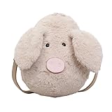 愛らしいぬいぐるみ豚電話バッグかわいいショルダーバッグふわふわクロスボディバッグ(カーキ)