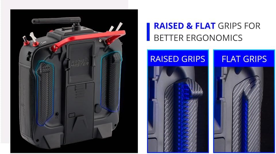 Radiomaster TX16S MKII MAX rear view amb etiquetes