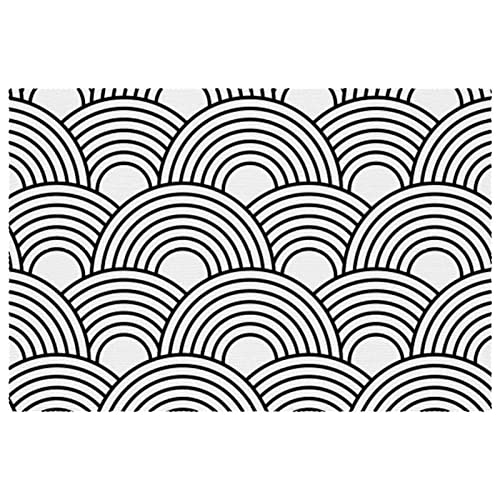 Sets de table cercles abstraits antidérapants 30,5x45,7cm tapis table à manger - 2