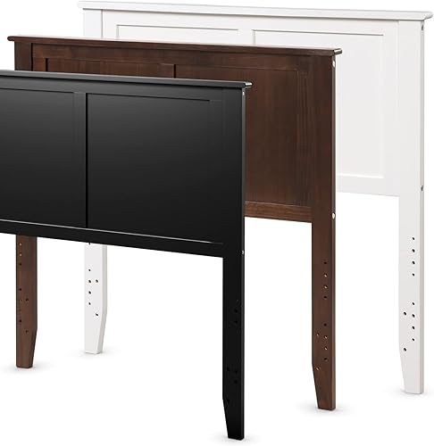 Miniatura 4 de Giantex Cabecero de madera, cabecero de panel plano con agujeros preperforados para ajuste de altura, tablero de cama de madera grueso, cabecera de