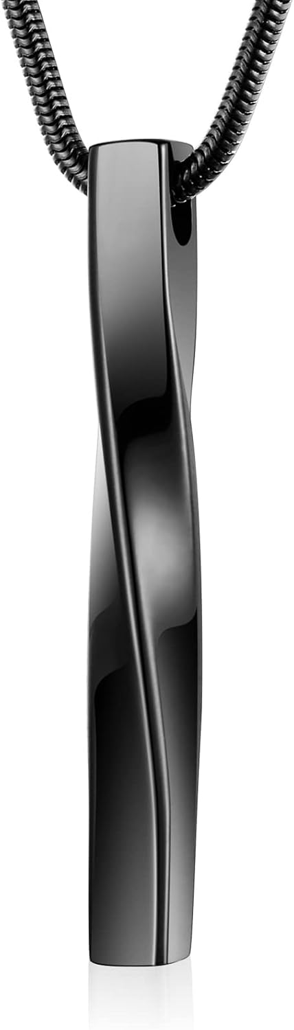 abooxiu Cremation Jewelry for Ashes Twist Ashes Necklace Urn Necklace for Ashes Cremation Necklace Stainless Steel Urn Pendant Memorial Keepsake for Women Men