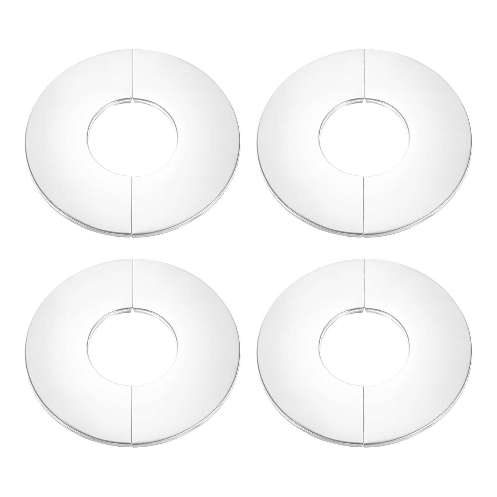 sourcing map Wall Split Flange, 4pcs 304 Stainless Steel Round Escutcheon Plate for 60mm Diameter Pipe