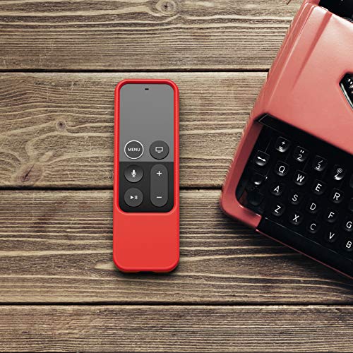 Fintie Protective Case For Apple Tv 4K / Hd Siri Remote (1St Generation) - Honey Comb Lightweight Anti Slip Shockproof Silicone Cover For Apple Tv 4K 5Th / 4Th Gen Siri Remote Controller, Red #TOP7