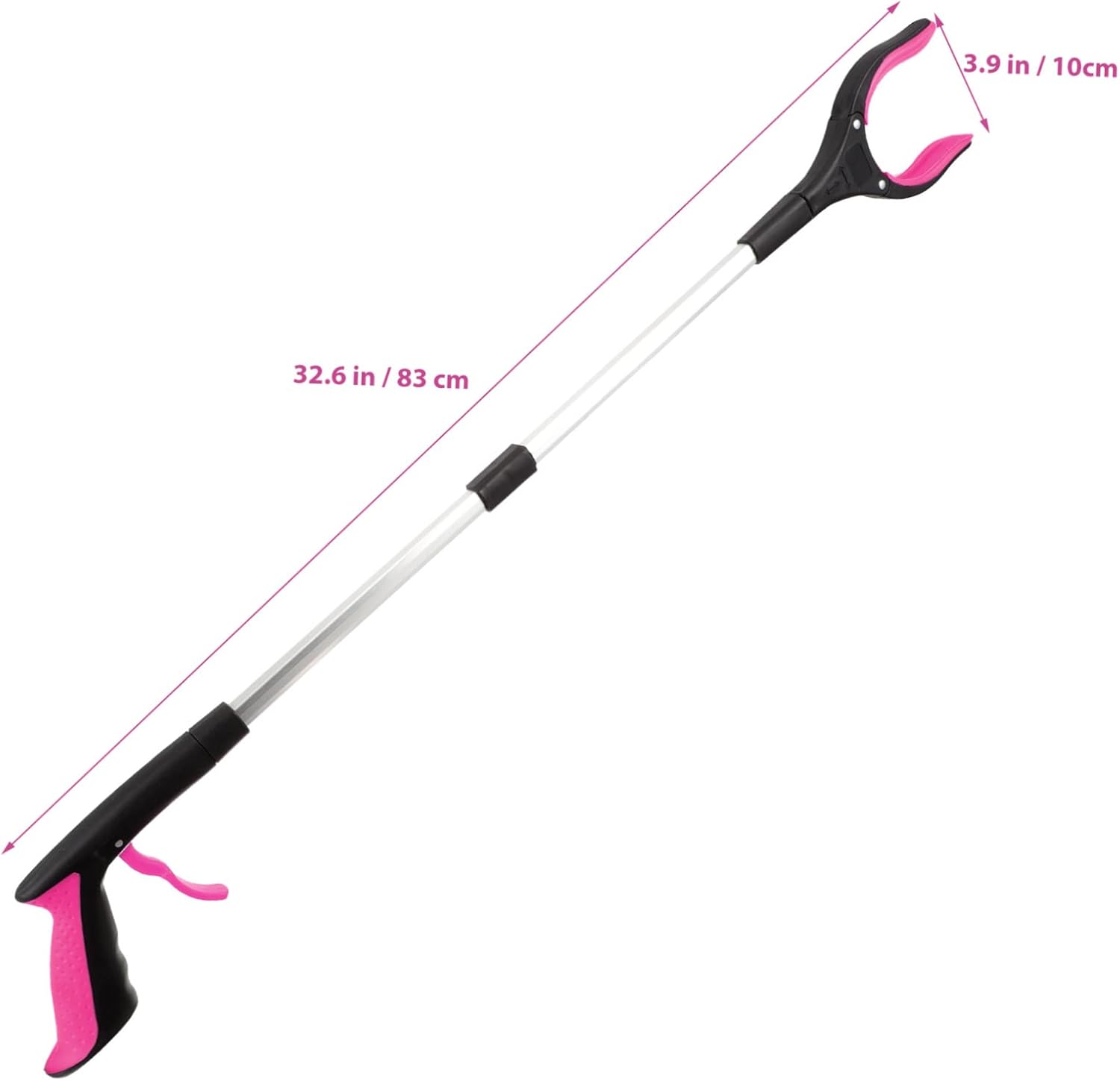 Folding Trash Picker Grabber Tool Portable Litter Clamp with Ergonomic Grip for Collection for Seniors and Outdoor Cleaning Tasks Purple