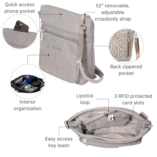 Image of Baggallini Modern Pocket Crossbody Bag for Women, 8.5 inchx8.5 inch Handbag Purse with RFID, Lightweight Water-Resistant