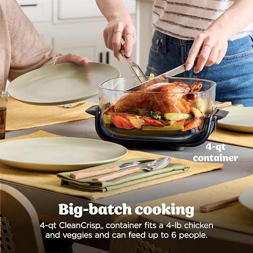 Ninja Crispi 4-in-1 Portable Glass Air Fryer Cooking System, 1500W, 4QT & 6-Cup TempWare Glass Containers with Storage Lids, Microwave, Freezer & Dishwasher Safe, Cyberspace Gray, FN101GY #5