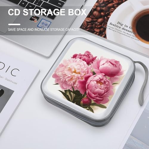 Boîtier CD plastique rigide 40 places motif fleurs