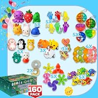 160 Pcs Fidget Toys Party Favors Pack, Randomly Selected Pop Sensory Set Gifts Stickers for Kids Adults Boy Girl Stocking Stuffers Autistic Bulk Goodie Bag Filler Treasure Box Classroom Prizes School — image 2