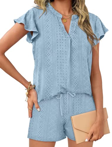 Wiholl 2 Piece Outfits For Women Pants Sets Plus Size Dressy Casual Tracksuits Babyblue Xl #TOP13