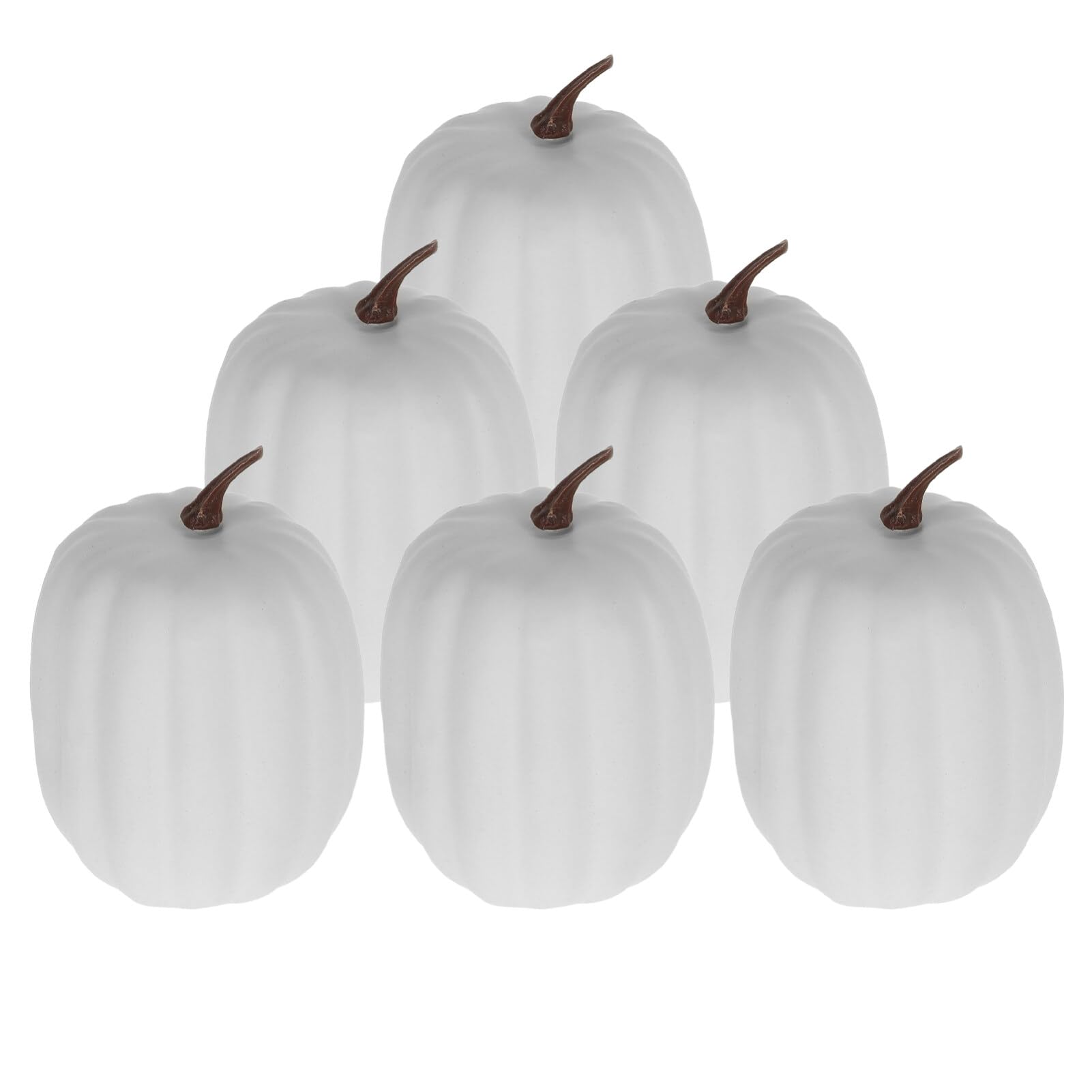 HOLIDYOYO Artificial Pumpkins 6pcs Lifelike Pumpkin Ornament Simulation Pumpkin Model for Harvest Halloween Fall Autumn Thanksgiving Wedding Decorating White
