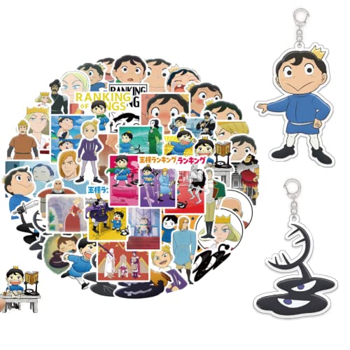 Ranking of Kings Stickers 50PCS Ousama Ranking Keychain Set Manga King Ranking Gift Set Bojji Kage Keychain Waterproof Sticker Christmas Decorations