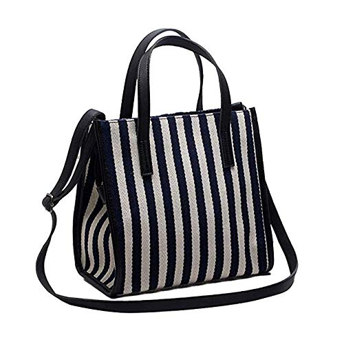 Sac bandoulière toile grand format et sac à dos femmes rétro à rayures chic