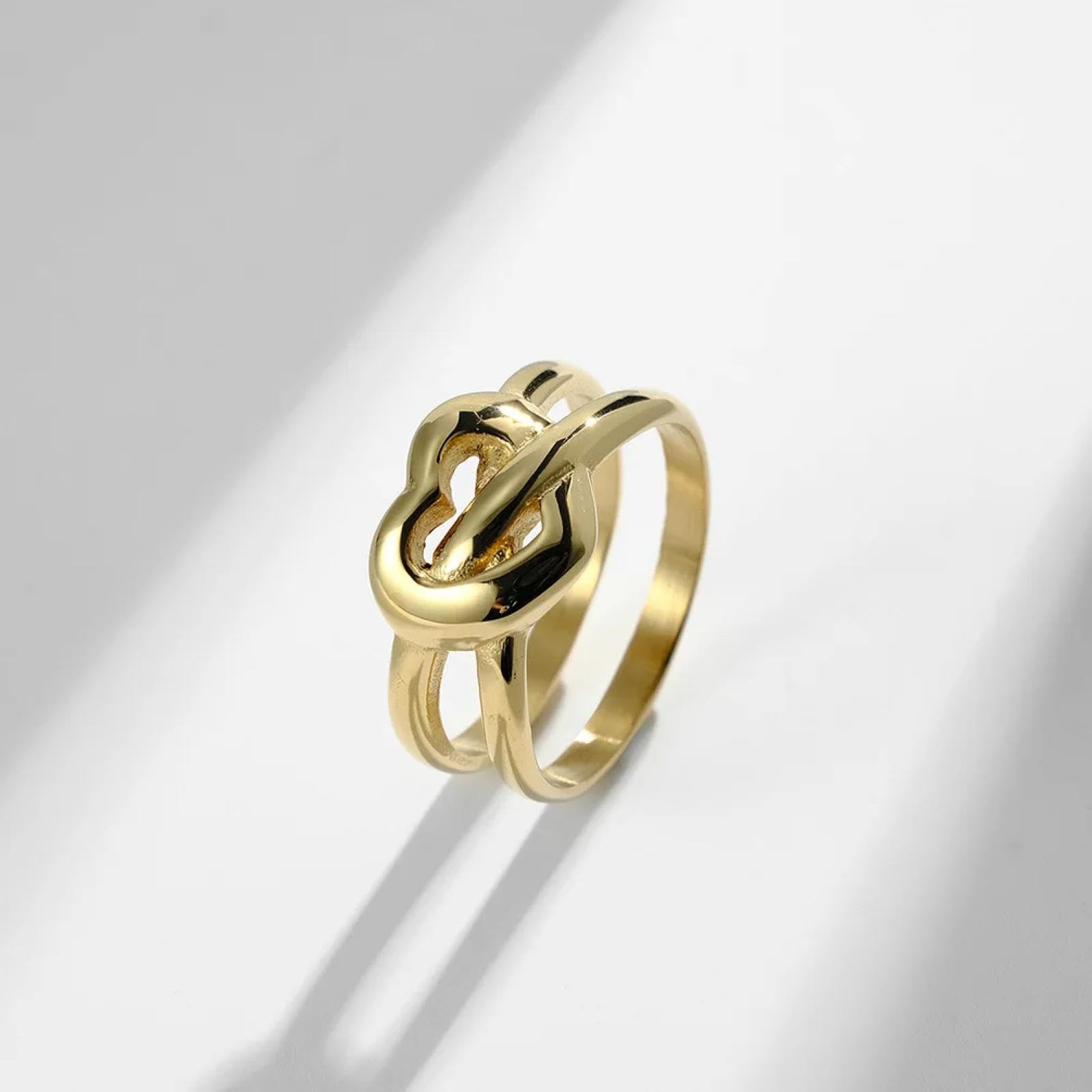 Ring Ringe Damen Bijouterie Herren Liebesförmiger Doppelkreisring Für Heiratsantrag Und Verlobung, Rostfreier Damen-Handschmuck Für Den Urlaub