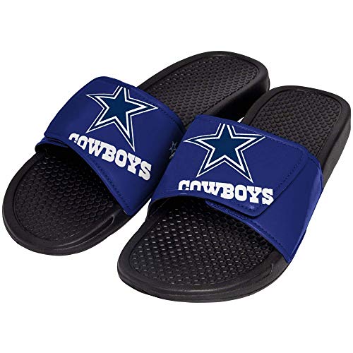 Image of FOCO mens NFL Team Cropped Big Logo Shower Sport Slide Flip Flop Sandals | Casual Sandals