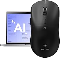 Virtusx Jethro AI Mouse: Voice Typing, Live Transcription, Real-Time Translation & ChatGPT Summarization - Wireless for PC/Mac
