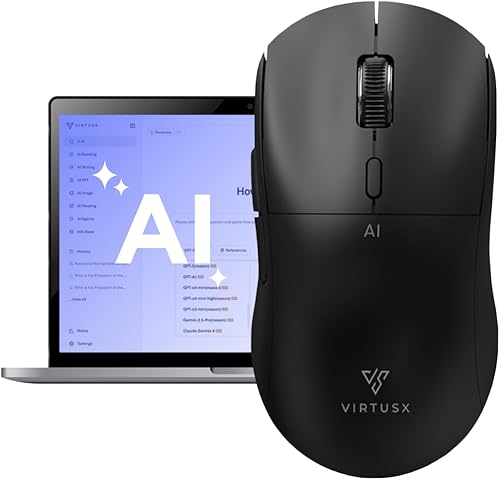 Virtusx Jethro AI Mouse - Voice & Audio Recorder for Lecture & Meeting, Centralized Software with Voice Typing, Writing Tools, Transcribe, Translate & Summarize, Wireless Mouse for Computer, Laptop