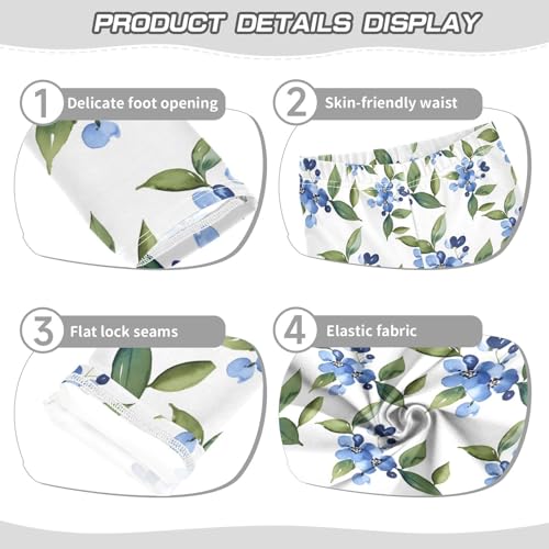 ALAZA Girls' Leggings Children's Yoga Pants Skinny Printed Dance Forget-me-not Comfortable 4T2