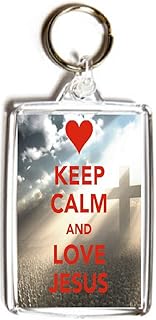 Keep Calm and Love Jesus - Double Sided Medium Keyring