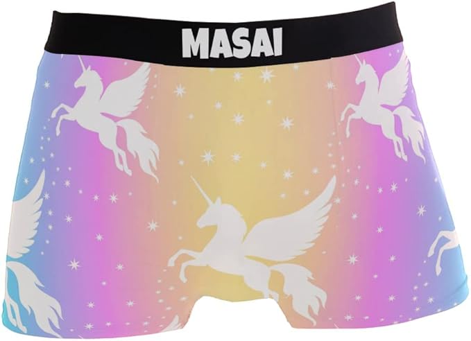 Amazon Masai ボクサーパンツ メンズ おしゃれ 下着 前閉じ 通気 吸水速乾 ボクサーブリーフ 肌着 立体成型 ユニコーン レインボー ボクサー 通販