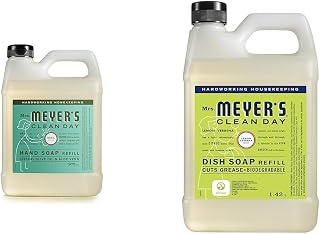 Mrs. Meyer's Clean Day Liquid Hand Soap Refill & Clean Day Dish Soap Refill, Cruelty Free Dishwashing Liquid, Lemon Verbena Scent, 1.4 Liter Refill for Dish Soap Bottle
