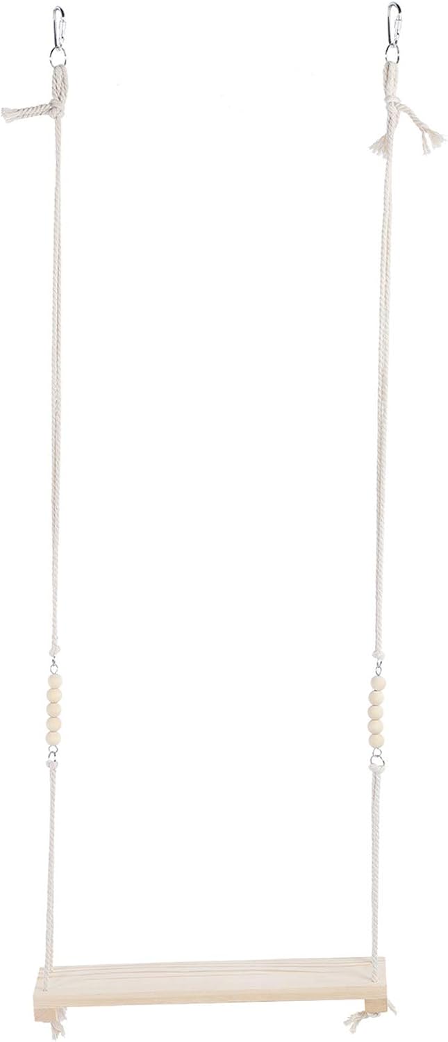 Dioche Sturdy Pine Pet Chicken Swing and Large Stand Bar - Pet Toy for Play and Exercise, Safe Chewing and Biting, Ideal for Anxiety Relief