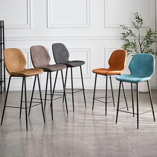 Tabouret de bar noir 75 cm avec dossier confortable XJBTBA