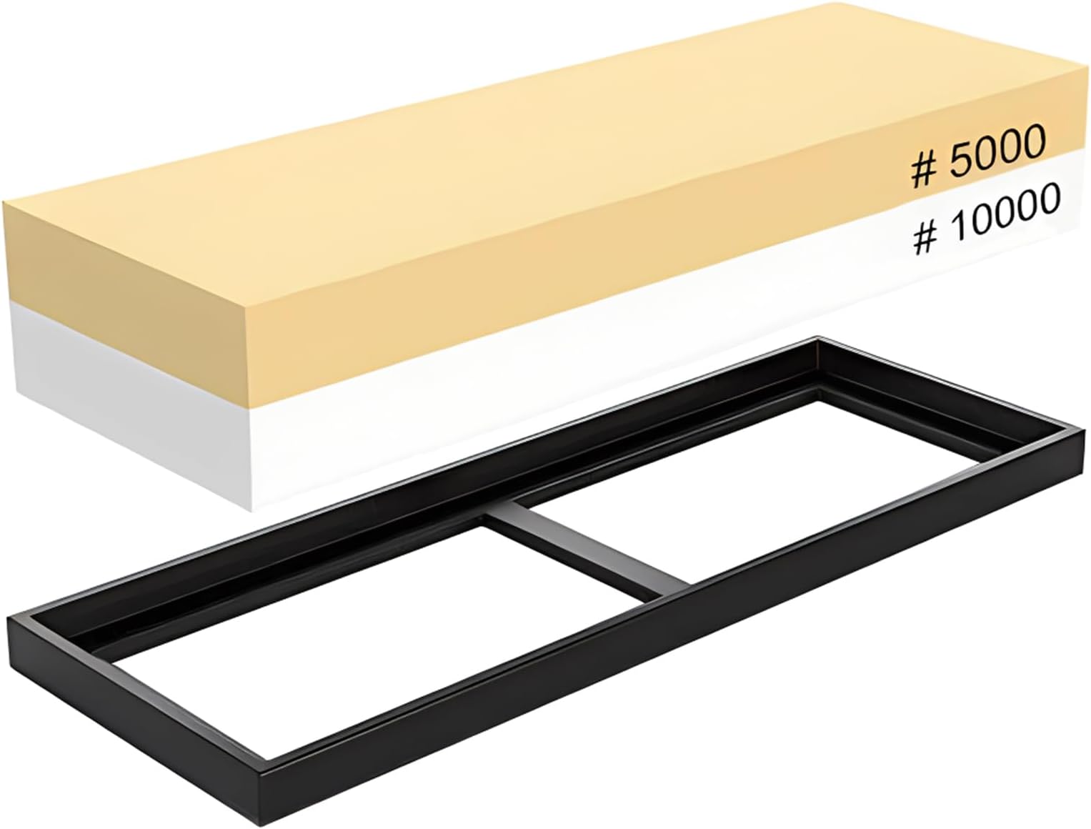 Whetstone 5000/10000 Grit Sharpening Stone, 2 Side Polishing Kit Professional Waterstone Sharpener for Kitchen Cutlery and Outdoor Blades Polishing Tools, Waterstone Rubber Stone Holder Included