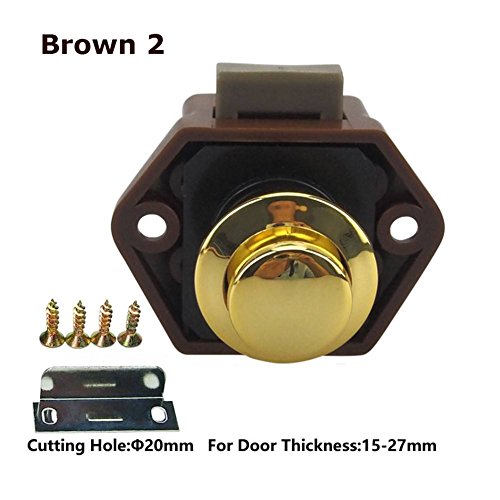 Encell Set Of 5 Push Button Catch Cupboard Door Knob Latch Lock For Rv Camper Motor Home Caravan #TOP2