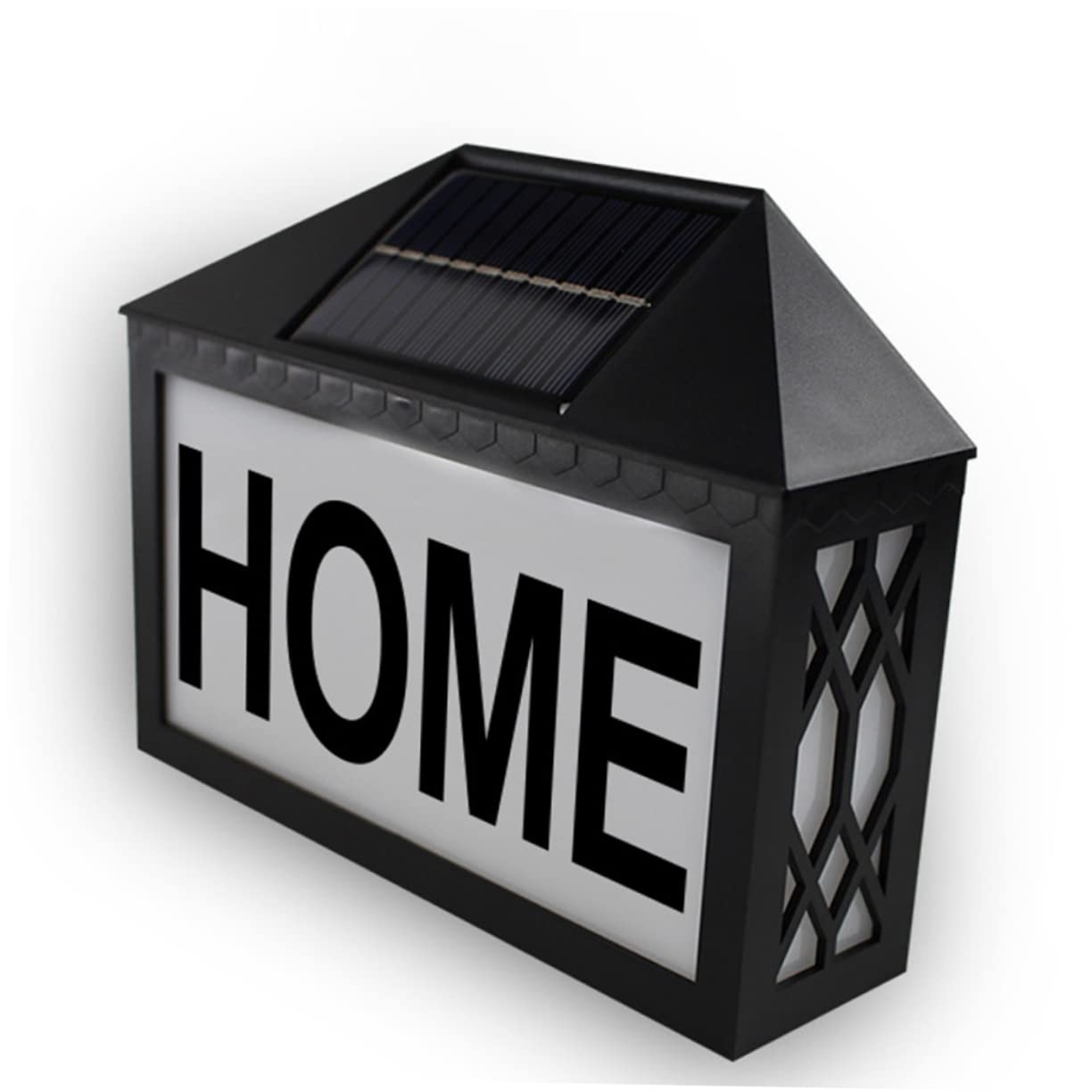 Solar Hausnummernschild mit LED Leuchte 3w Schwarz Ip55