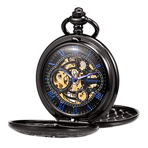 Montre à gousset mécanique Treeweto double boîtier chiffres romains