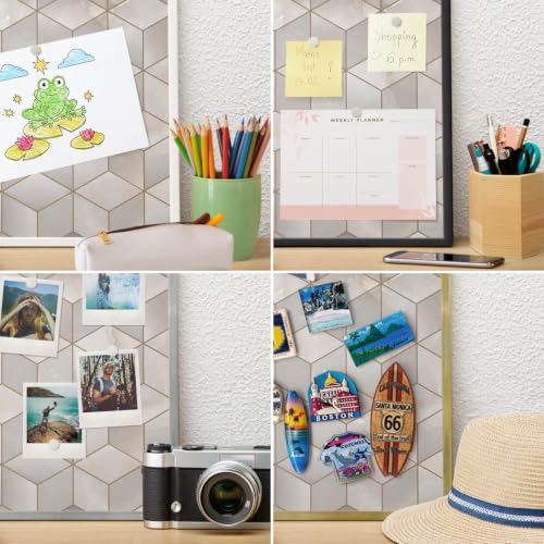 Organizador de pared con marco dorado 80x60 para planificar el menú semanal 4