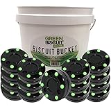 Green Biscuit Roller Hockey Puck Bucket 15 Pucks