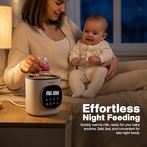 Image of Baybee Baby Bottle Warmer Cum Sterilizer | Baby Feeding Bottle Sterilizer for Baby with Fast Warming & 24H Keep Warm | Portable Bottle Warmer for Milk with Auto Shut-Off & Smart Touch Display
