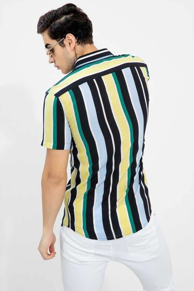 Image of Polly Cotton Solid Half Sleeve Shirt for Men