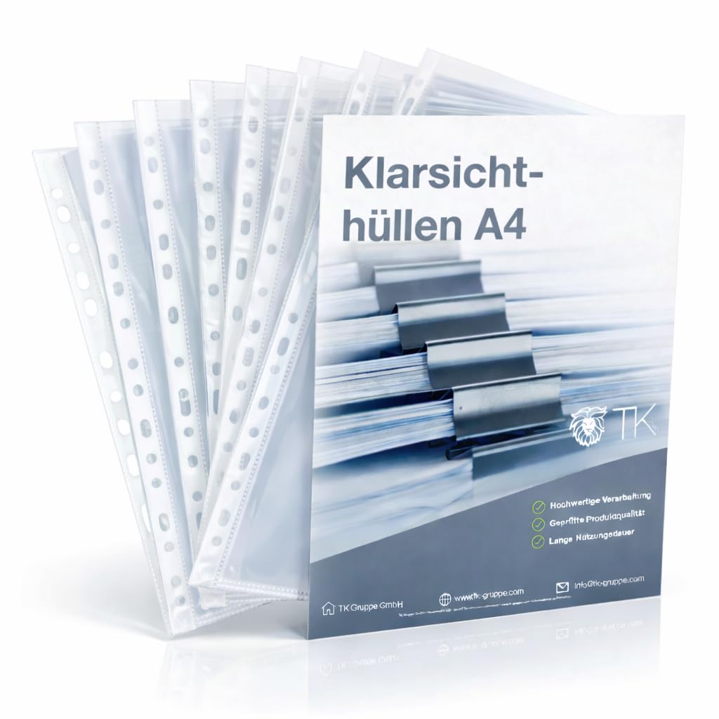 Prospekthüllen - A4 Hefthülle transparent - extra dick